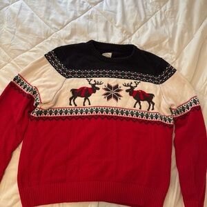 St. John's Bay Red and Black Reindeer Sweater
